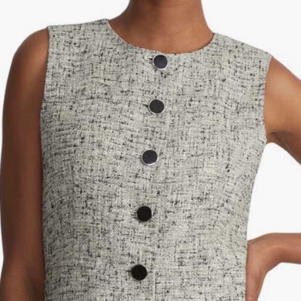 LAFAYETTE 148 NEW YORK
SLEEVELESS BUTTON FR
COLOR: Black Mult
SIZE: 12 & 14 - Picture 6 of 16